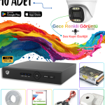 10 Kameralı Ses Kayıt Özellikli Güvenlik Kamerası Seti 001