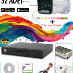 32 Kameralı Ses Kayıt Özellikli Güvenlik Kamerası Seti