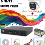 8 Kameralı Ses Kayıt Özellikli Güvenlik Kamerası Seti 001