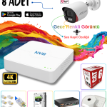 8 Kameralı Ses Kayıt Özellikli Güvenlik Kamerası Seti 008